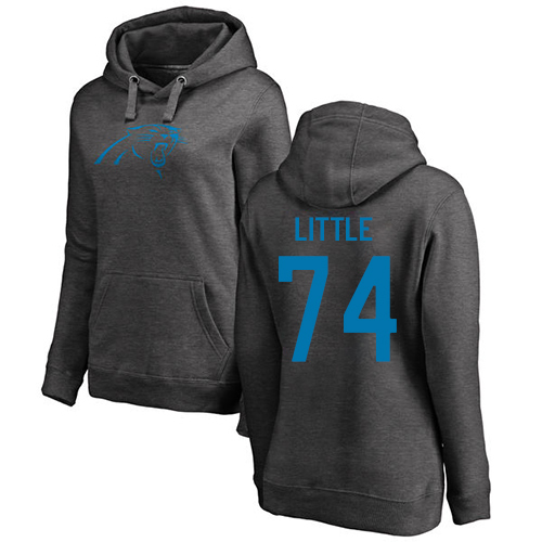 Carolina Panthers Ash Women Greg Little One Color NFL Football #74 Pullover Hoodie Sweatshirts->nfl t-shirts->Sports Accessory